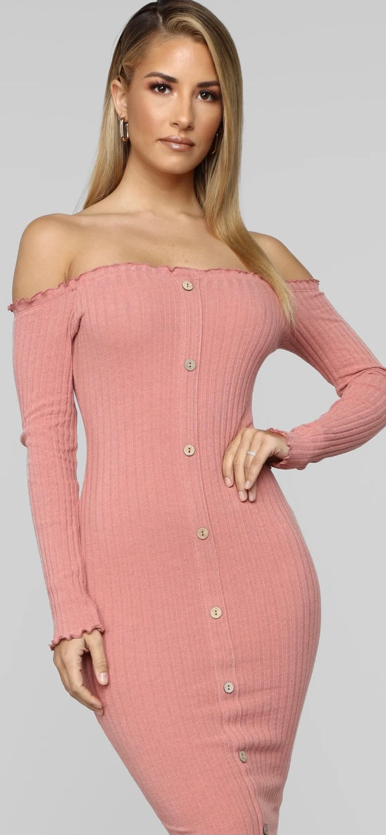 Jacklyn Off Shoulder Midi Dress