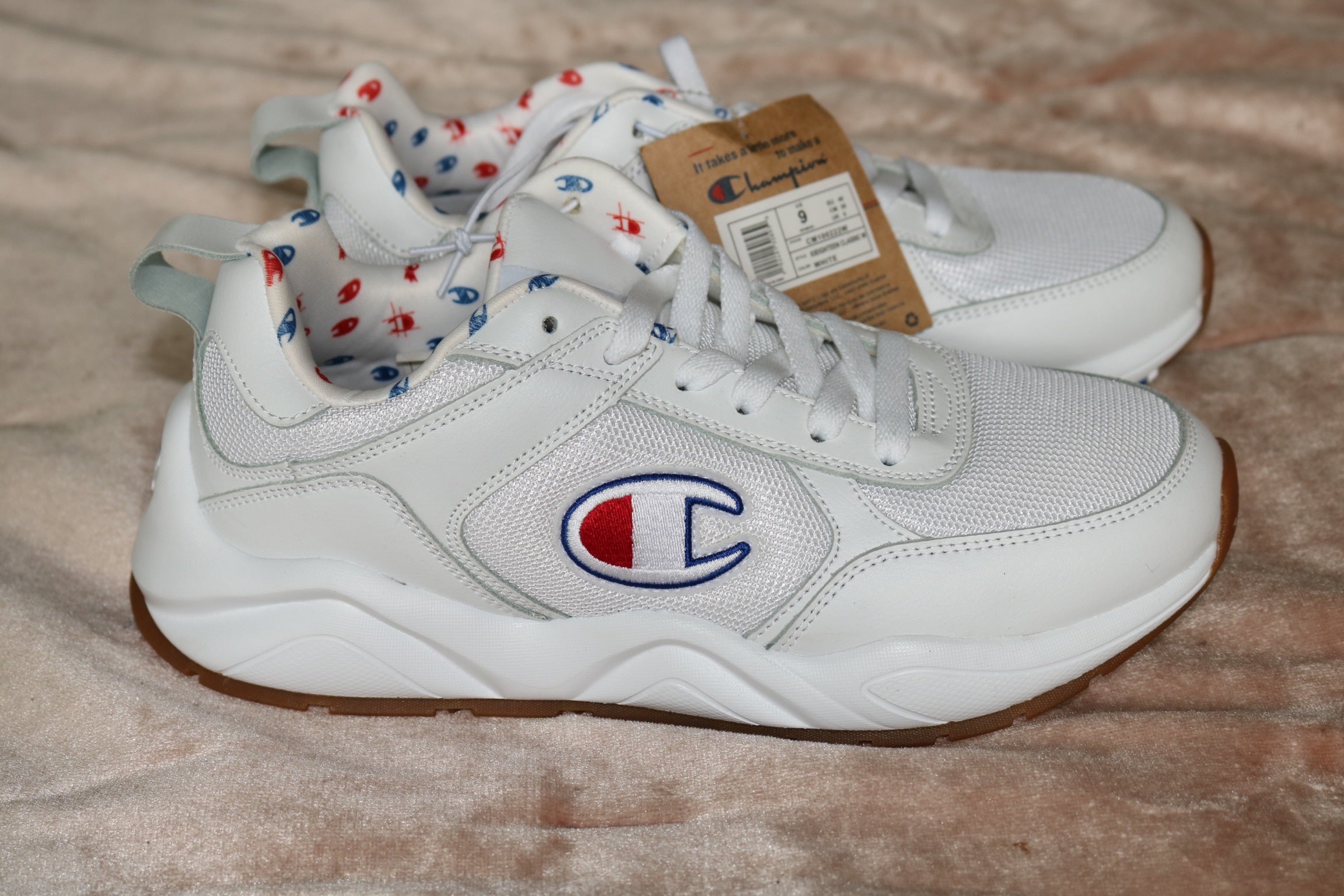 Champion 93 eighteen big cheap c white leather shoes